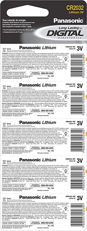 BATERIA DE LITHIUM 3V COM 5 CR2032-1BT - PANASONIC