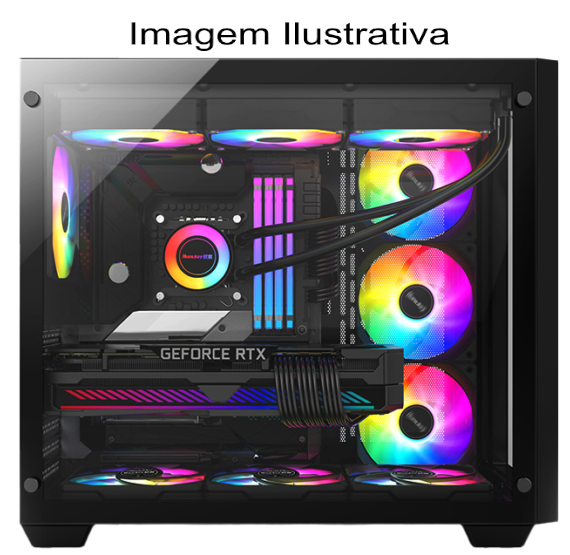 GABINETE LIKETEC GAMER ZEUS V2 BLACK (SEM FAN / CUBO DESIGN / ATX / FRONTAL VIDRO)