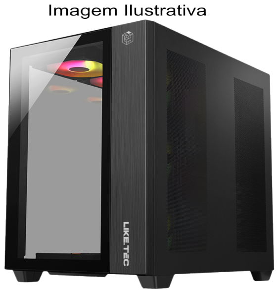 GABINETE LIKETEC GAMER ZEUS V2 BLACK (SEM FAN / CUBO DESIGN / ATX / FRONTAL VIDRO)