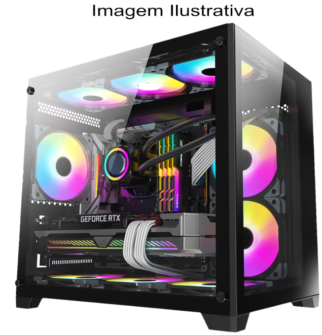 GABINETE LIKETEC GAMER KIRRA BLACK (4X FAN RGB / CUBO DESIGN / M-ATX / FRONTAL VIDRO)