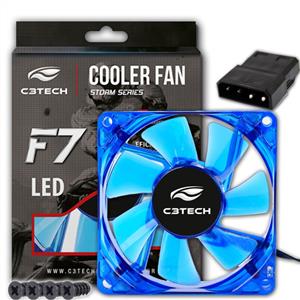 FAN COOLER GABINETE F7-L50BL STORM 8CM LED AZUL C3TECH