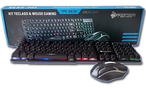 Teclado Hoopson Kit + Mouse C/fio Gamer Backlight Tpc-053k