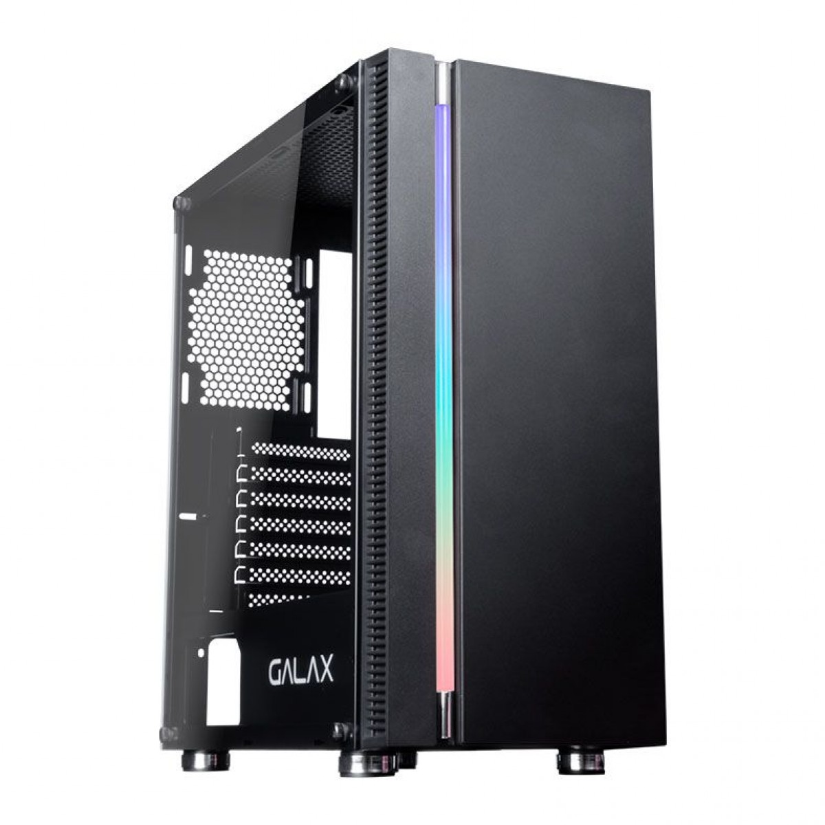 Gabinete Gamer Galax Quasar RGB, Mid Tower, Vidro Temperado, Black, Sem Fonte, Sem Fan, GX600