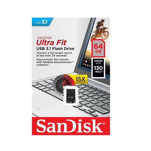 PEN DRIVE SANDISK ULTRA FIT 64GB USB3.1, SDCZ430-064G-G46